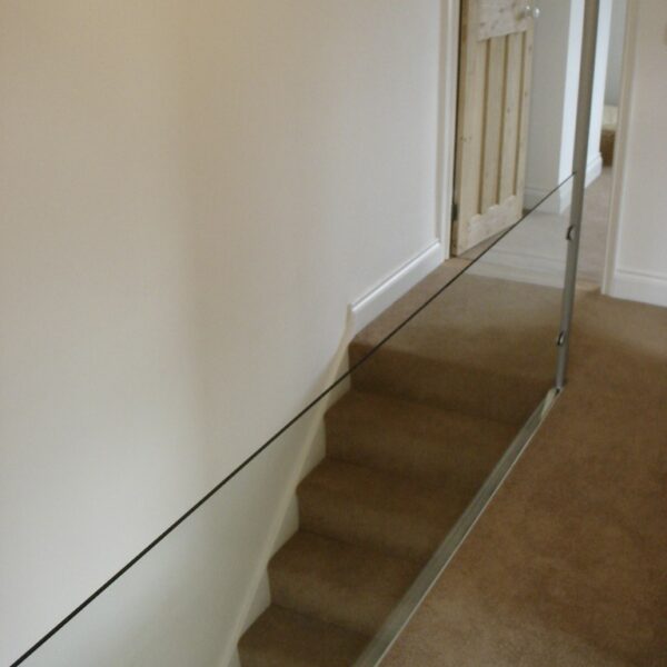 thoughened glass banister